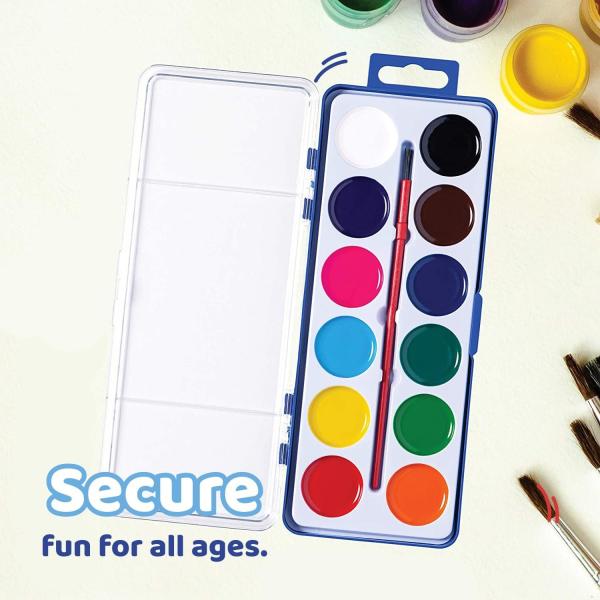 12 Kit de pintura acrílica lavable con pincel para niños y adultos