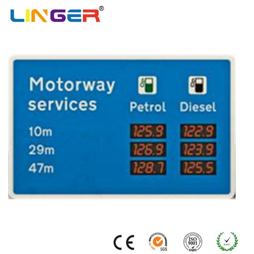 Ip67 Waterproof Gas Station LED Sign Powder Coated Petrol Station Price Board
