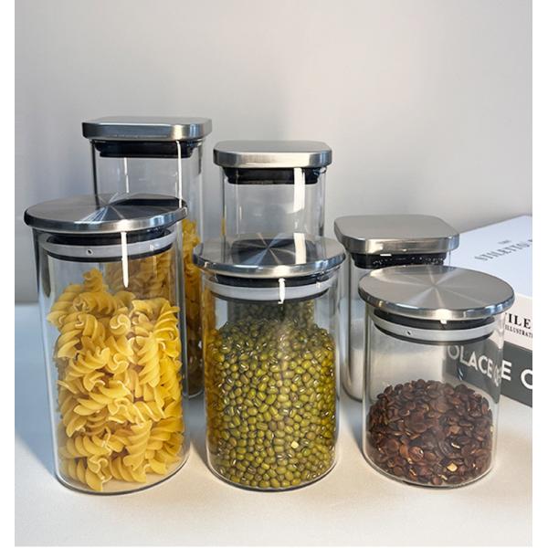 Stainless Steel Lid Glass Jar for Storing Dried Fruits Snacks and More in the Kitchen