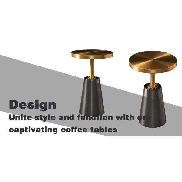 Гладкий столик из нержавеющей стали, золотой титановый металлический стол.