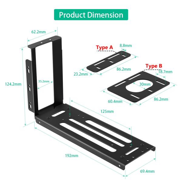 Screw Fixed Graphics Card Holder PCI-E Extension Cable 16x Vertical Installation Stand Adapter