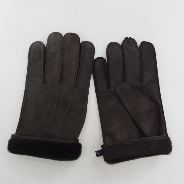 Original cheap Australia sheepskin with deer leather mens winter gloves