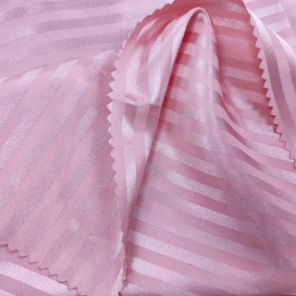 100% Polyester Dyed Satin Thick Tinted Striped Fabric 95G