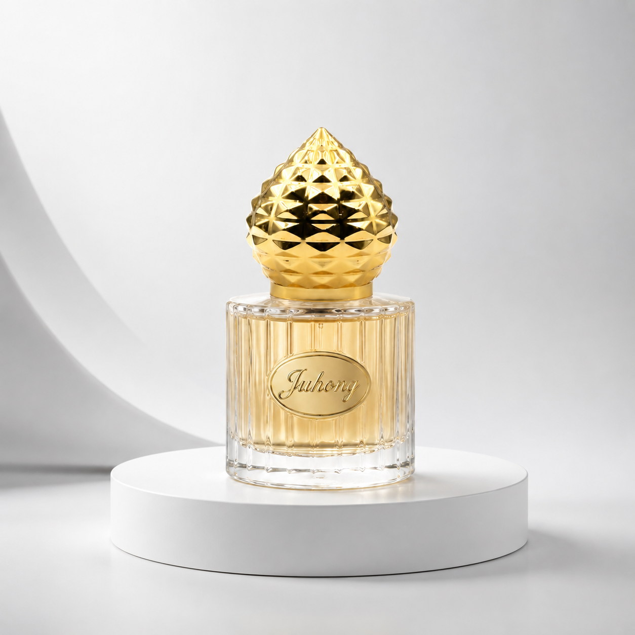 Luxury Diamond Cut Gold Zamac Perfume Cap, Crown Shape Closure for FEA15 Perfume Bottle