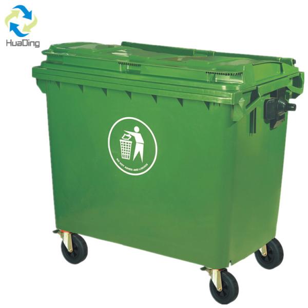 Large 660 litre with lid plastic garbage bins