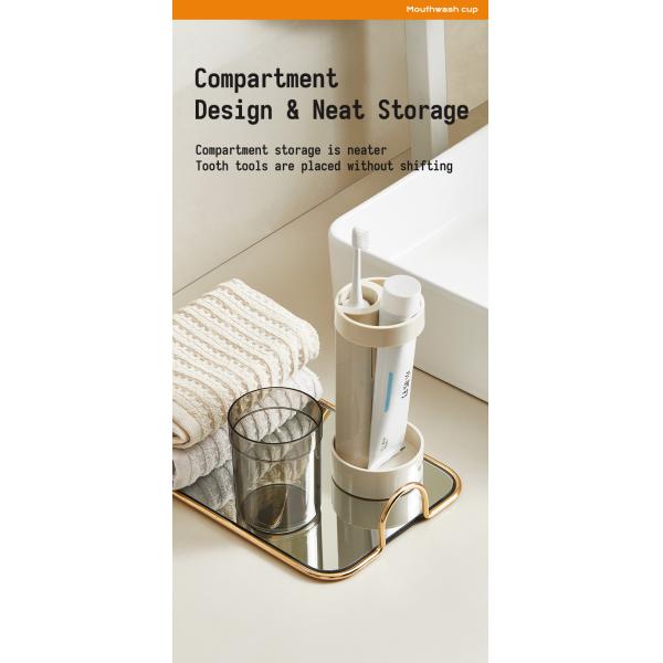 Modern 2 Slots Toothbrush Holder Stand With Tooth Brush Cups Cover