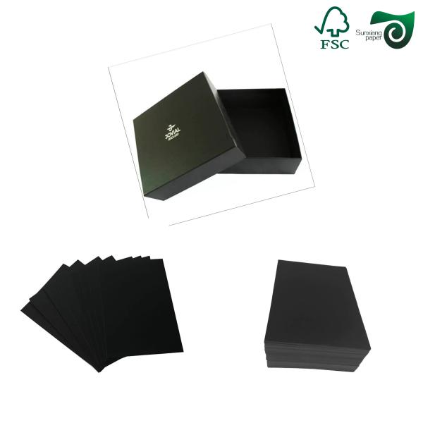 Tabla de encuadernación de libros 300 gr 350 gr Papel negro sólido sin recubrimiento para bolsas de compras 70cm 100cm