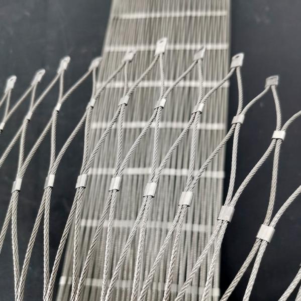 SS 316 Ferrule Inox Cable Flexible Stainless Steel Wire Rope Mesh Netting For Green Wall