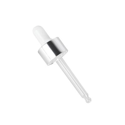 18/410 Silver Shiny Aluminum Glass Dropper Cap Essential Oil Glass Dropper Pipette