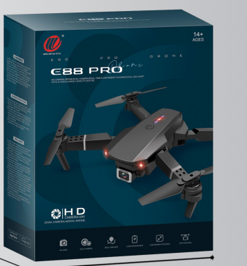 Beginner's Choice E88 Pro Drone with Adjustable Camera Angle and Multi-Point Route Planning Supported by 3XAA Controller Battery