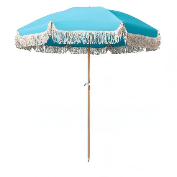 Tejido UV Paraguas de playa Protector solar 210T Tejido de Oxford con revestimiento de plata Logotipo aceptable