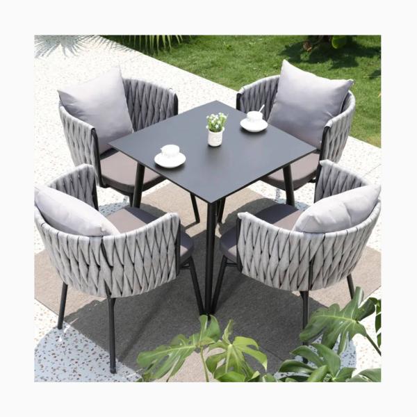 Table et chaise extérieures de style nordique terrasse loisirs patio table et chaises