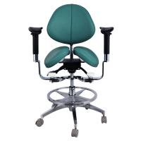Ergonomic Split Saddle Seat Dentist Stool Luxury Micro Fiber Leather Dental Swivel Saddle Chair