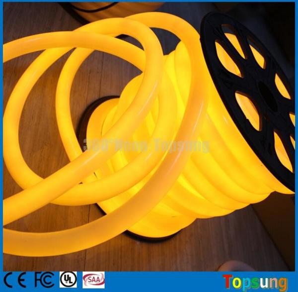 25M bobina 12V amarelo redondo 360 graus LED flexão de néon para sala