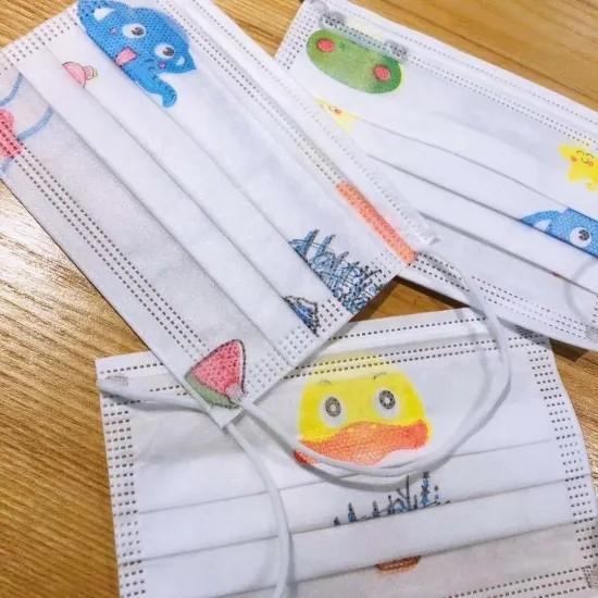 Kids  Medical Disposable Products / Multi Color 3 Ply Protective Face Mask