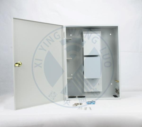 Indoor Cold rolled steel(SPCC)  Wall Mounted Fiber Optic Distribution Box with 8*1:8 PLC Port SC