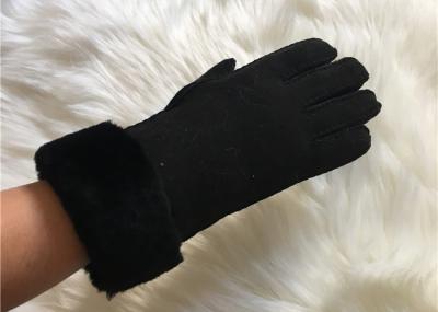 Handsewn Sheepskin Double Face Hand-stitched Glove Black Shearling Leahter gloves