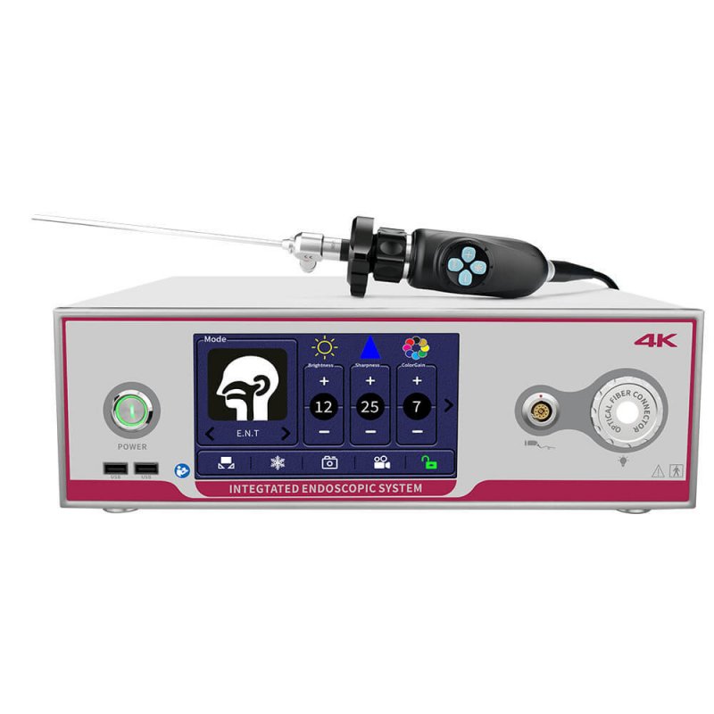 LN-C700MU all-in-one 4K endoscopy system with LED cold light. Features Sony CMOS sensor, vessel enhancement, and video playback for medical imaging.