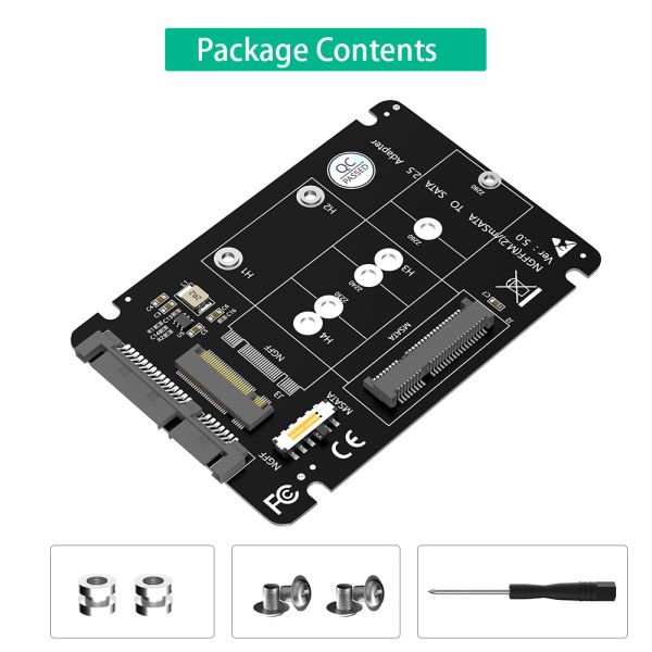 Top Quality NGFF(M.2) Key B /MSATA to SATA 2.5 Adapter 2-in-1 Combines M.2 NGFF Key B & MSATA SSD with SATA3 Adapter.