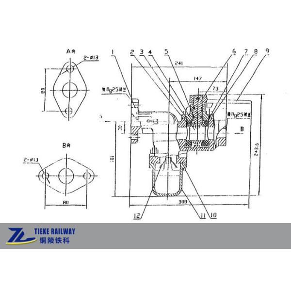 Rail Car Combined Dust Collector Air Brake Parts Drift Diameter 25mm Hand torque 20mm