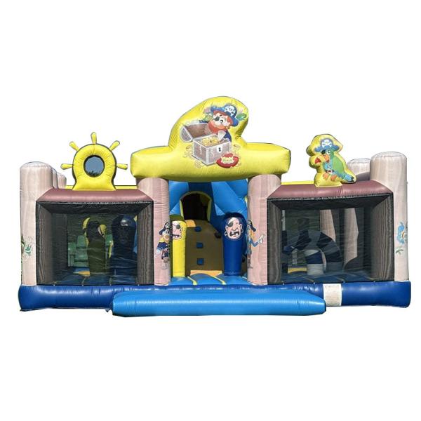 Customizable Pirate Treasure Hunt Themed Inflatable Obstacle Course with Climbing Tree