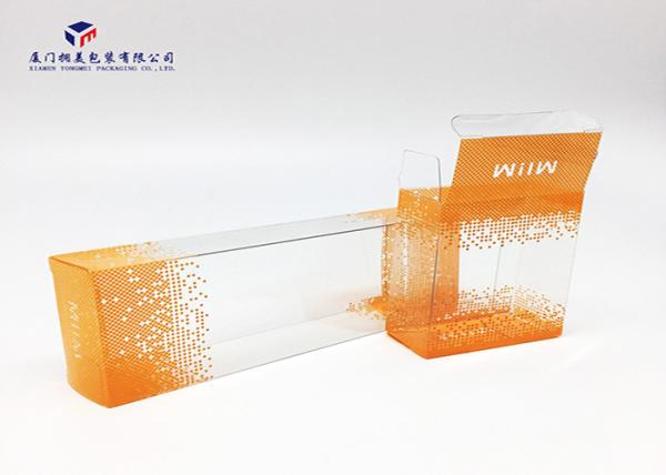 Rectangle PET Custom Printed Plastic Boxes Orange Color Size 5.8cm*3cm*7.8cm
