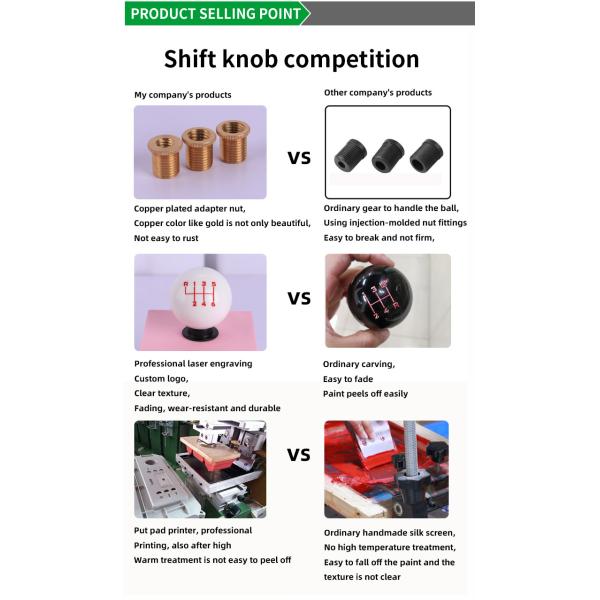 Ручка переключения передач скорости таможни 5 смолы с доступным логотипом переходника