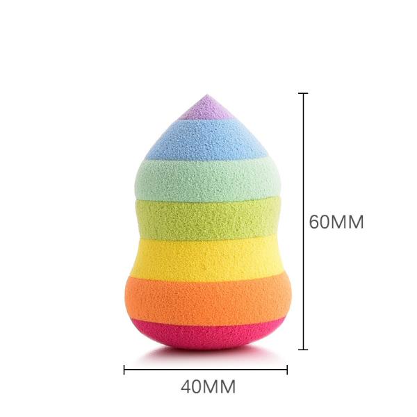 1 PCS Soft Hydrophilic Rainbow Makeup Sponge BB Cream Beauty Egg Wholesale Puff Wet Dry Dual Use Face Foundation Powder