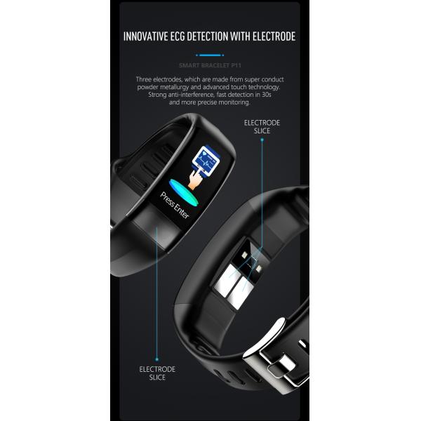 ЭКГ PPG Шагомер HR Монитор Смарт-браслет Фитнес-трекер Часы с кровяным давлением