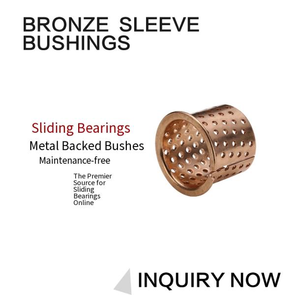 High Load Capacity Bronze Sleeve Bushings Made Of CuSn8 With Lubrication Indents