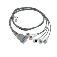 Color del gris del cable del electrodo AHA Holter ECG de la ventaja de TPU 5 para Schille