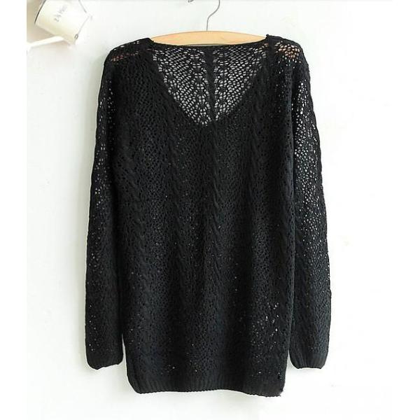 Crochet,pullover Hollow Out Golden Thread women sweater Knitted Loose Sweaters warm pullovers