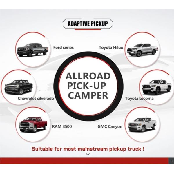 Topper Truck Travel Trailer Outdoor rv tous terrains pliable prennent le bruit 4x4 vers le haut de la remorque