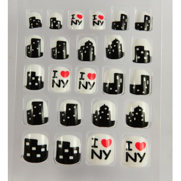 The English words and heart pattern Fake Toe Nails