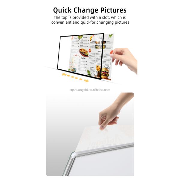 Ультратонкий тонкий стеклянный фонарик для стенного цифрового плаката рекламы супермаркетов