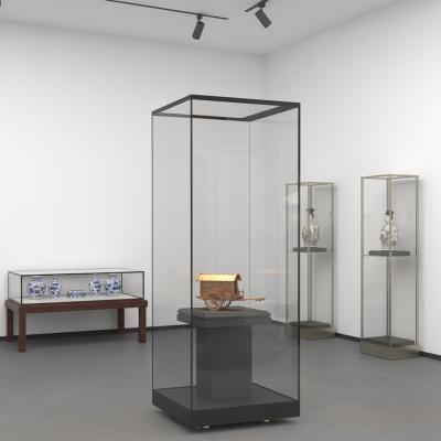 Transparent Museum Style Display Case Full View For Antiques Porcelain Storage