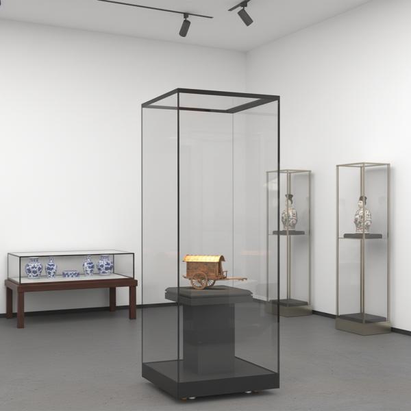 High End Freestanding Display Case Glass Museum Display Cabinet With LED Lighting