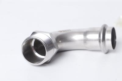 Stainless Steel SS Compression Fittings 304 316L  Sanitary Stainless Steel Quick Release Double Pressing 90 Degree