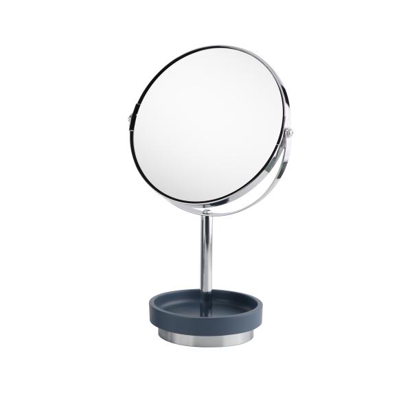 Chrome Plating Base Polyresin Bathroom Accessories Bathroom Countertop Accessories Set Round  With Pale Blue Resin