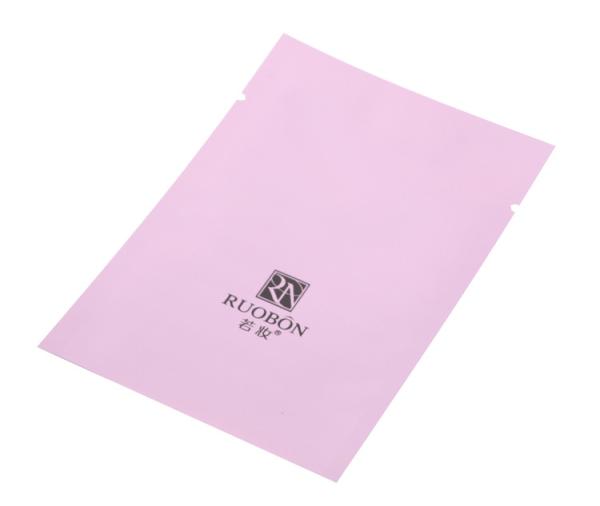 Matte Pure Aluminum Foil Plastic Cosmetic Facial Mask Packaging Three Side Seal Bag / Liquid Flat Pouch With Zipper