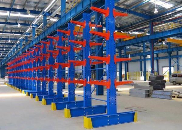 Extra Heavy Duty Cantilever Storage Rack With Blue Orange Powder Coating for Lengthy Cargo