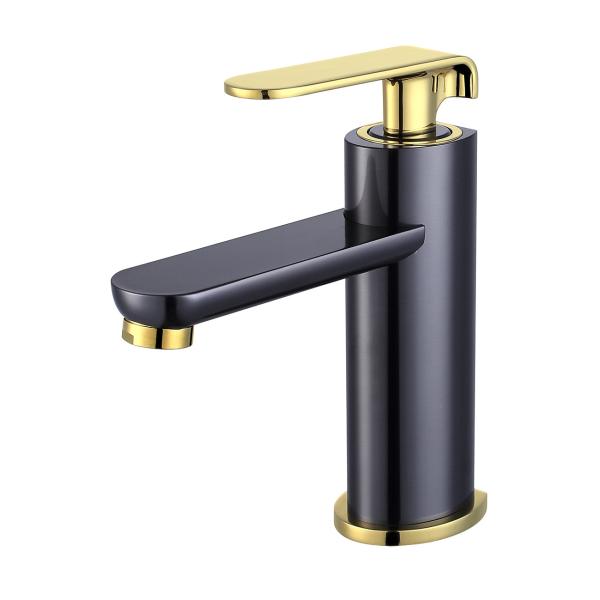 Wall Mounted Bathroom Brushed Gold Brass Basin Mixer with Rotatable Sprayer Water Tap