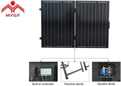 Black Frame Portable Suitcase Solar Panels , Lightweight Folding Solar Panels