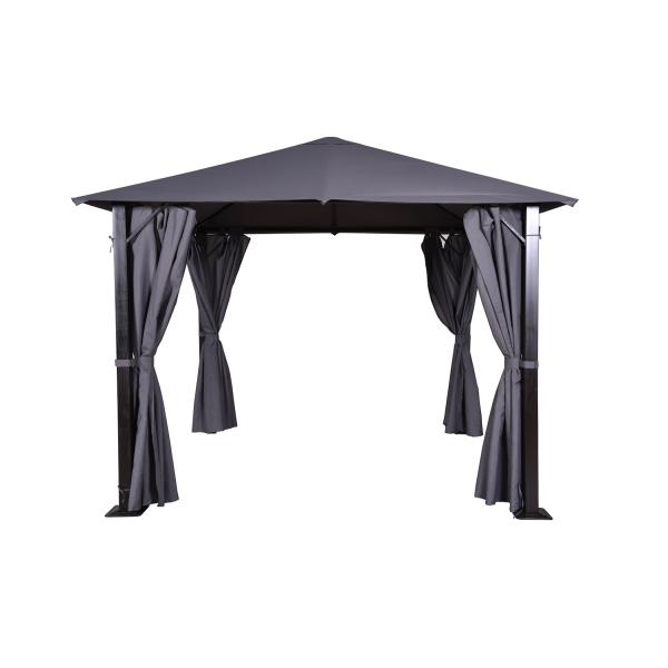 Polyester Sail Double-Roof Metal Gazebo with Arched Rib in Classic Design