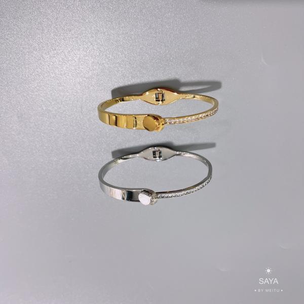 belt buckle design diamond a bracelet silver stainless steel Nail series bangles