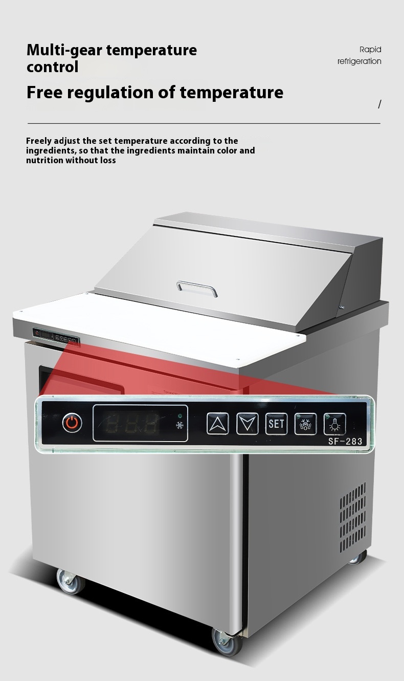 Stainless Steel 201 Pizza Prep Refrigerator with Automatic Defrost and Adjustable Thermostat