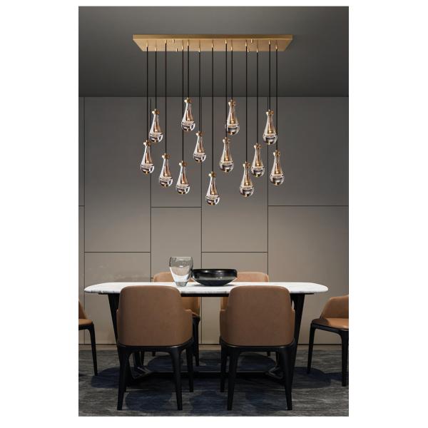 Nordic Glass Pendant Light Water Drop Shape Gold/Black Dining Room Rain Pendant Lamp(WH-GP-143)