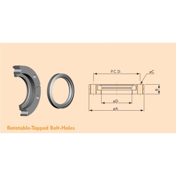 ANSI CF Bored Flange Rotatable Tapped For High Vacuum