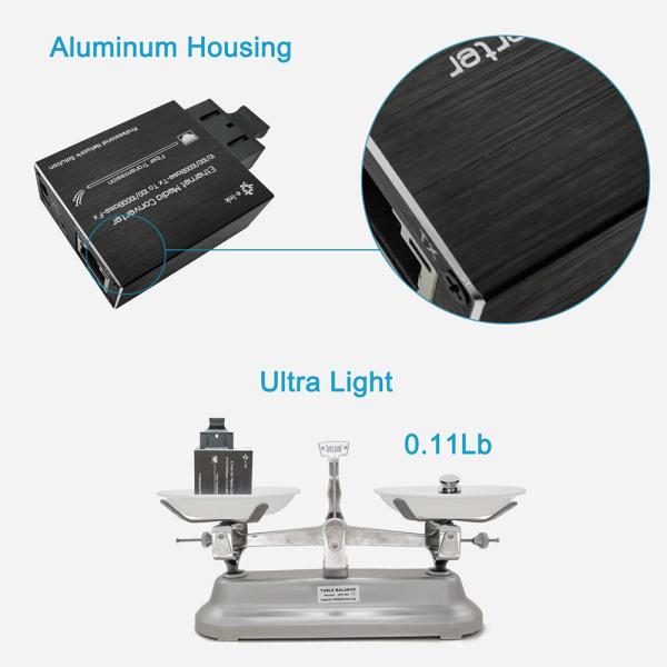 Micro type 10 / 100 / 1000Base-Tx to 100 / 1000Base-Fx Ethernet Media Converter