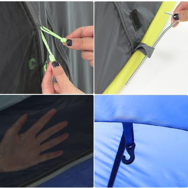 Easy Pop up Four-season Glass Fiber Camouflage Tent Vestibule Double Layer Waterproof Big Space 2-8 People Automatic Opening